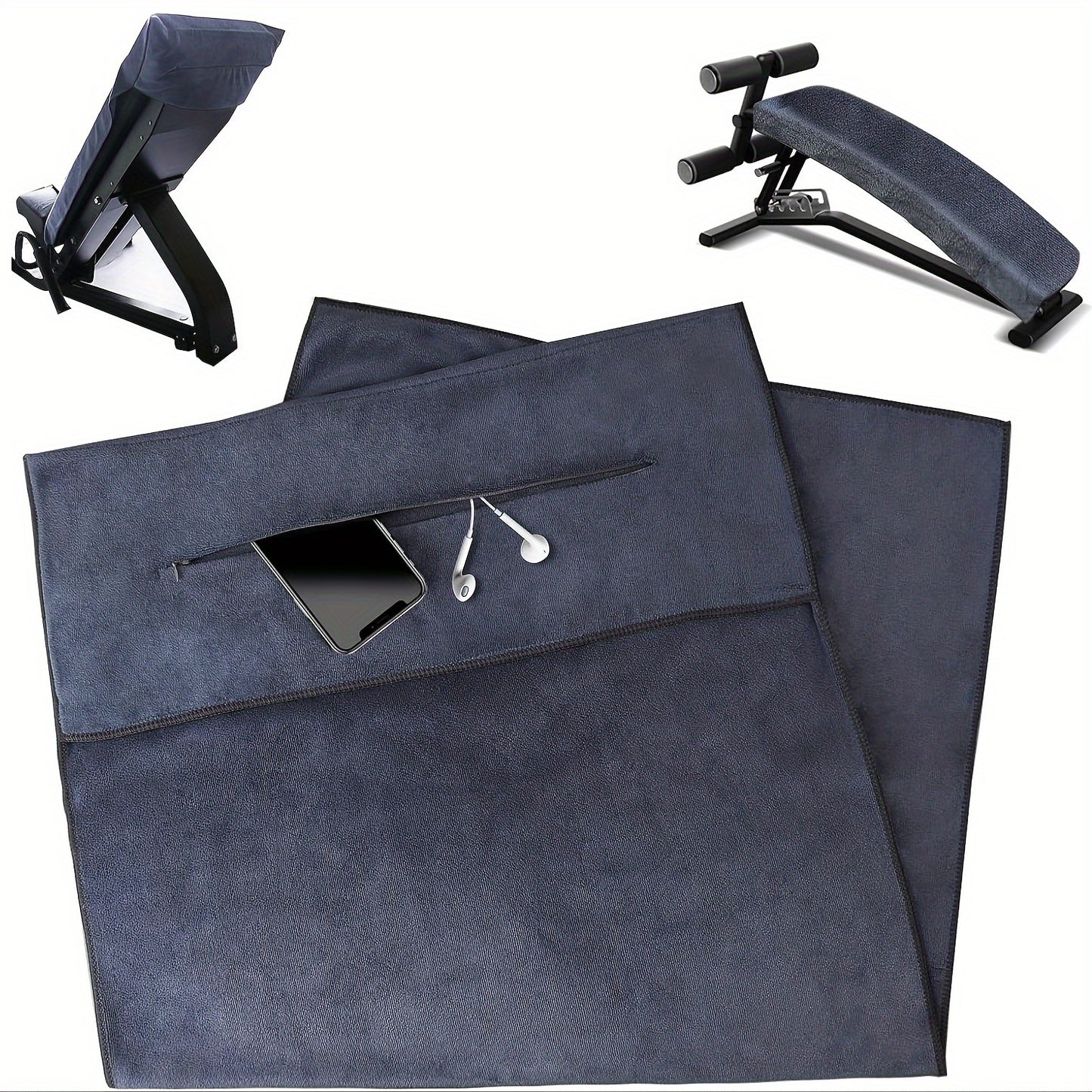 Serviette de Fitness I 120x50cm I Serviette d'exercice en microfibre avec sac à fermeture éclair, idéale pour la salle de sport et l'entraînement