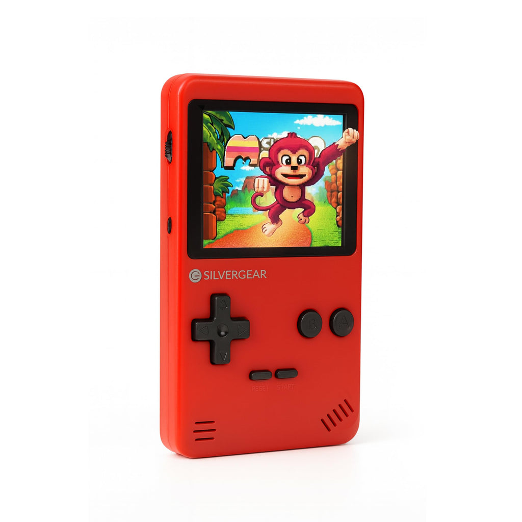 Silvergear® Console de Jeu Portable | avec 400 Classique Jeux | Console Retro Portable | Mini Console pour Enfants et Adultes | Grand Cadeau pour Les Enfants | 12,5x8x2,3 cm | Rouge