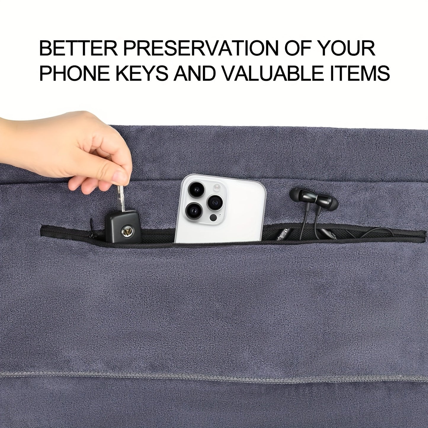 Serviette de Fitness I 120x50cm I Serviette d'exercice en microfibre avec sac à fermeture éclair, idéale pour la salle de sport et l'entraînement