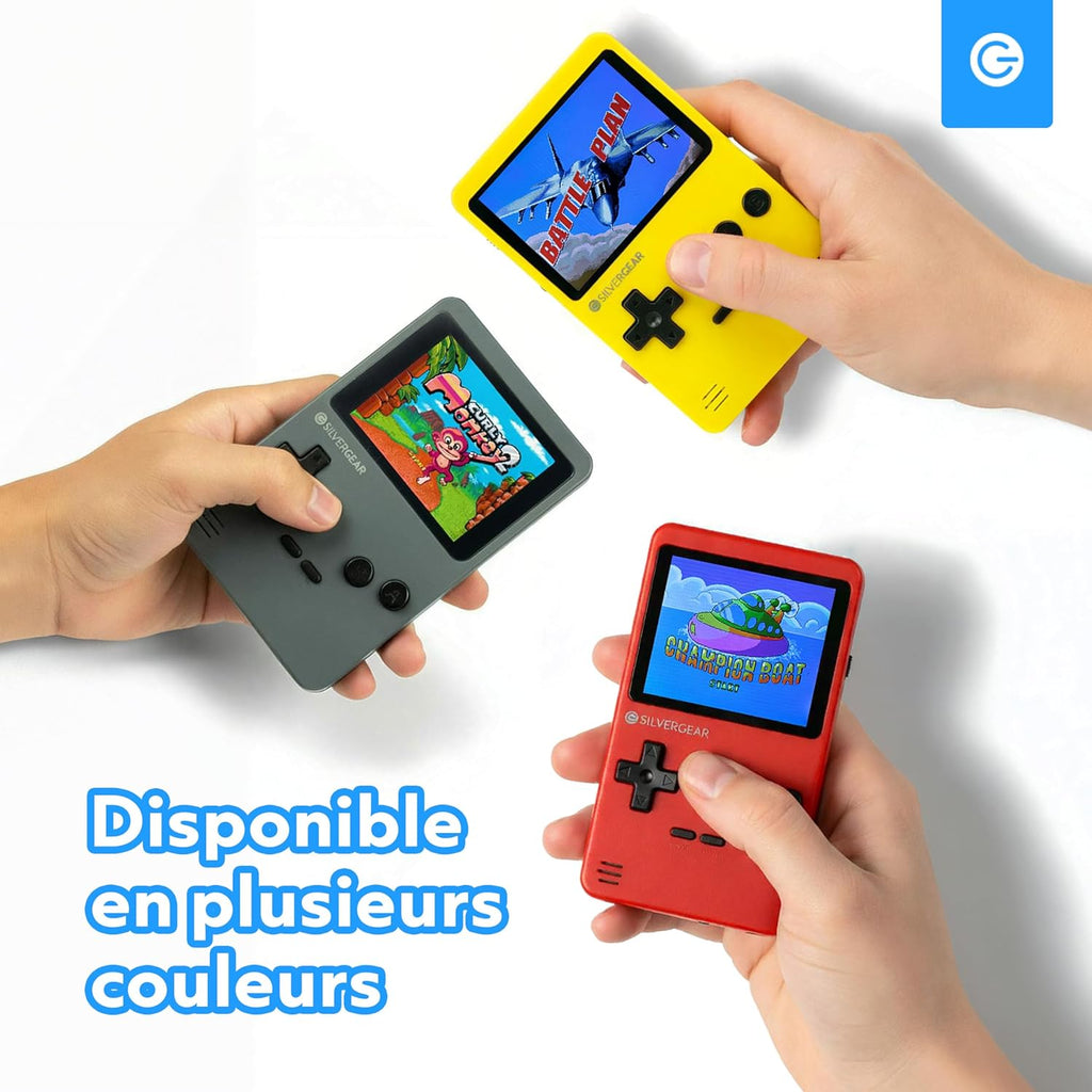 Silvergear® Console de Jeu Portable | avec 400 Classique Jeux | Console Retro Portable | Mini Console pour Enfants et Adultes | Grand Cadeau pour Les Enfants | 12,5x8x2,3 cm | Rouge