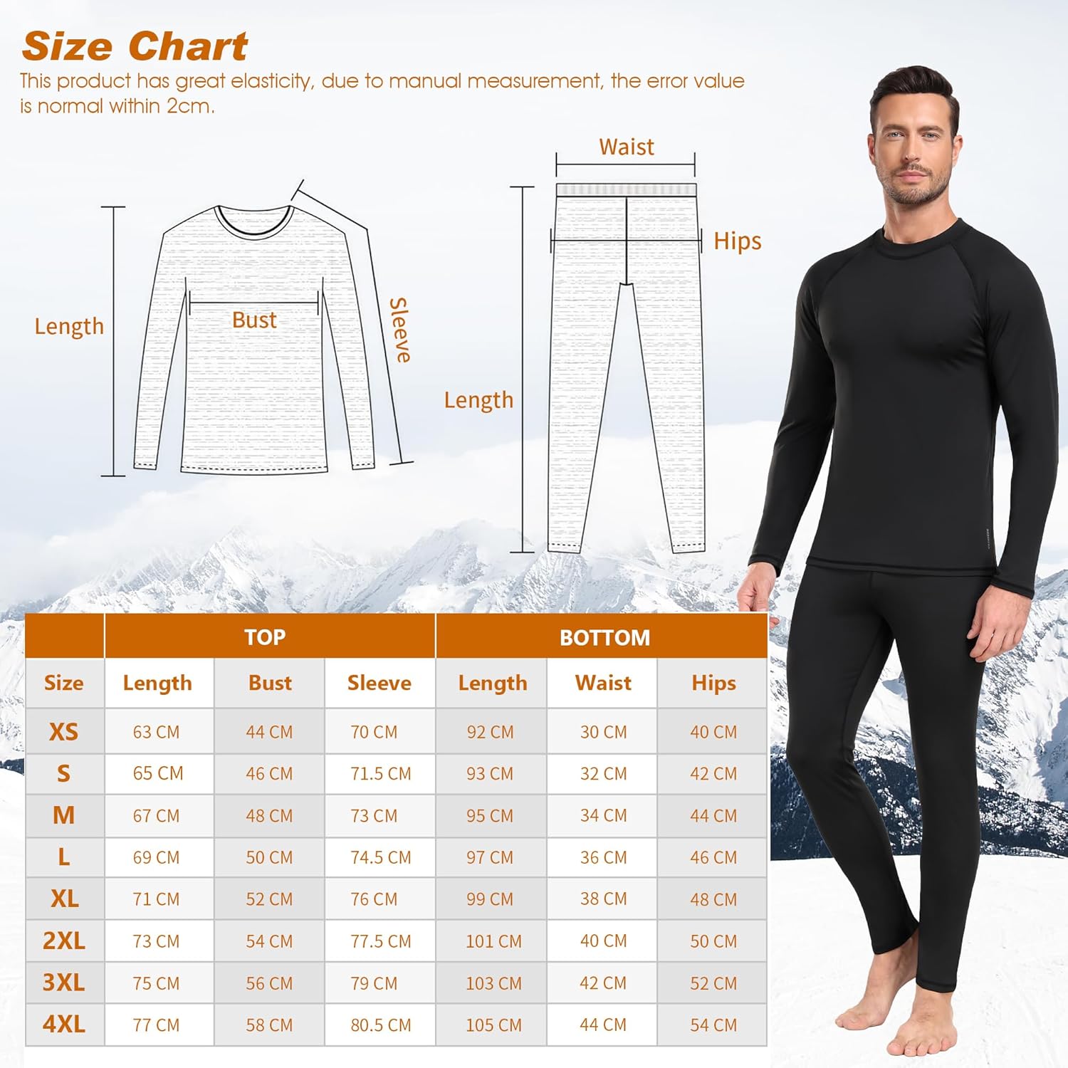 sous Vetement Thermique Homme Hiver sous-Vêtements Thermiques Homme sous Pull Thermique Énsemble Ski Collant Elasticité Ensemble Thermique Respirant sous Pantalon Thermique