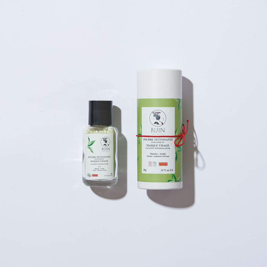 Soin en poudre bio au matcha - masque & nettoyant visage 2 en 1