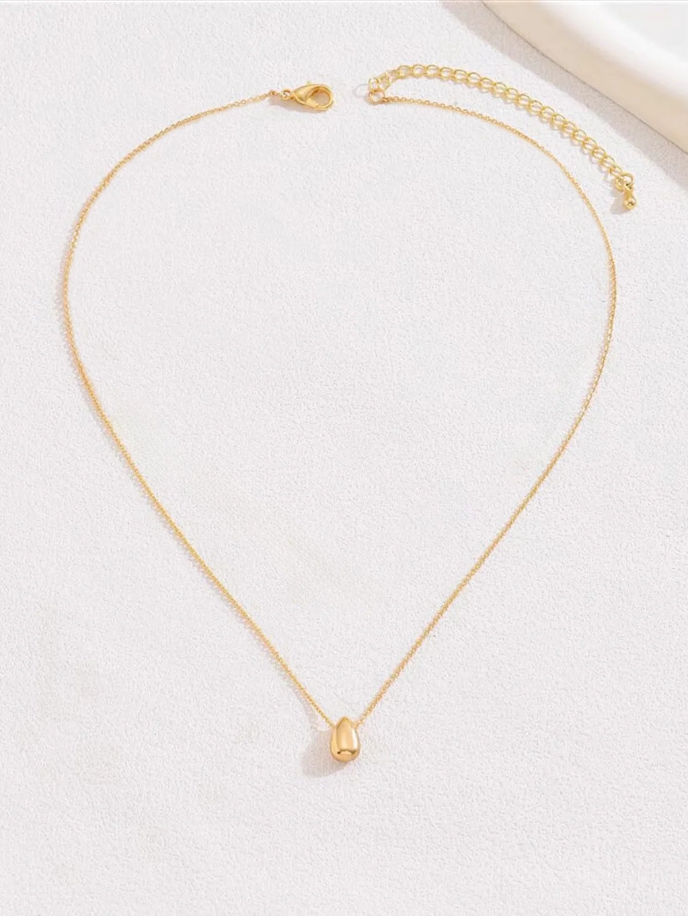 Collier goutte d'eau perlée plaqué or 18 carats en acier inoxydable