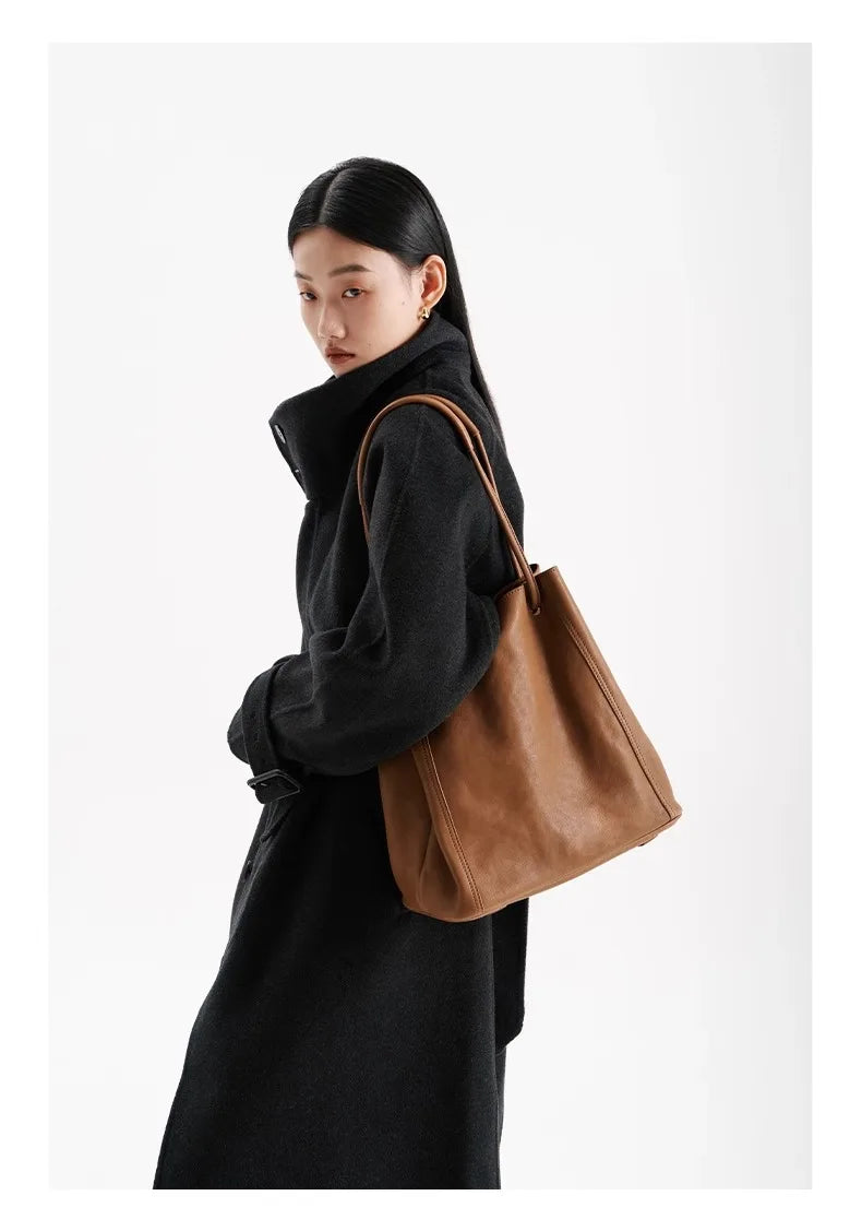 Leder-Tragetasche/Schultertasche