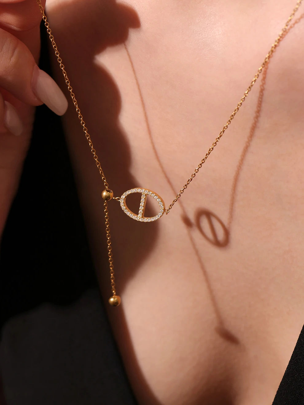 Grande chaîne extractible en acier inoxydable plaqué or