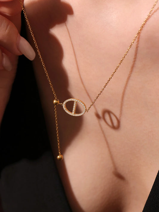 Grande chaîne extractible en acier inoxydable plaqué or