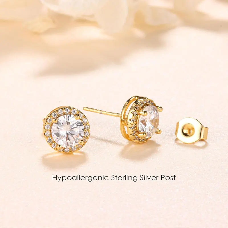 Boucles d'oreilles à tige plaqué or 18 carats