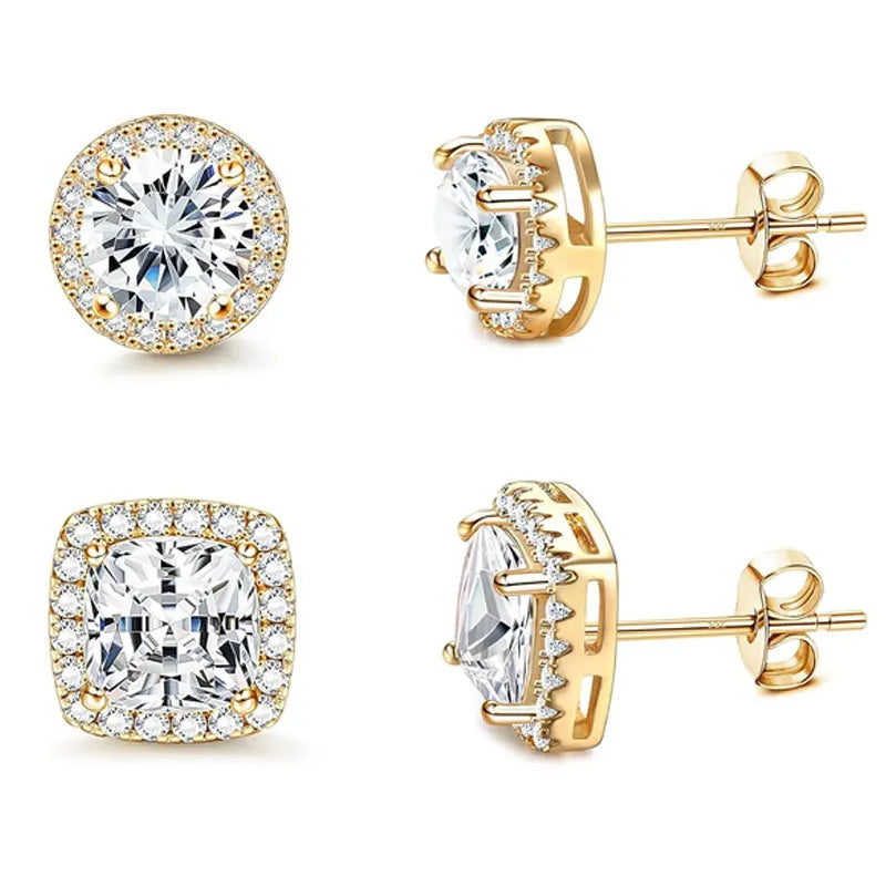 Boucles d'oreilles à tige plaqué or 18 carats