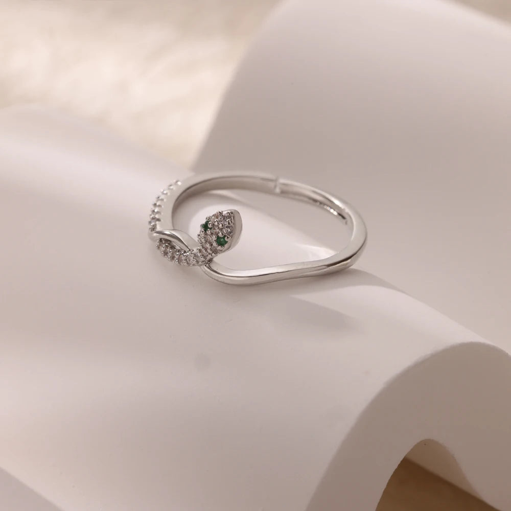 Bagues serpent en acier inoxydable plaqué or