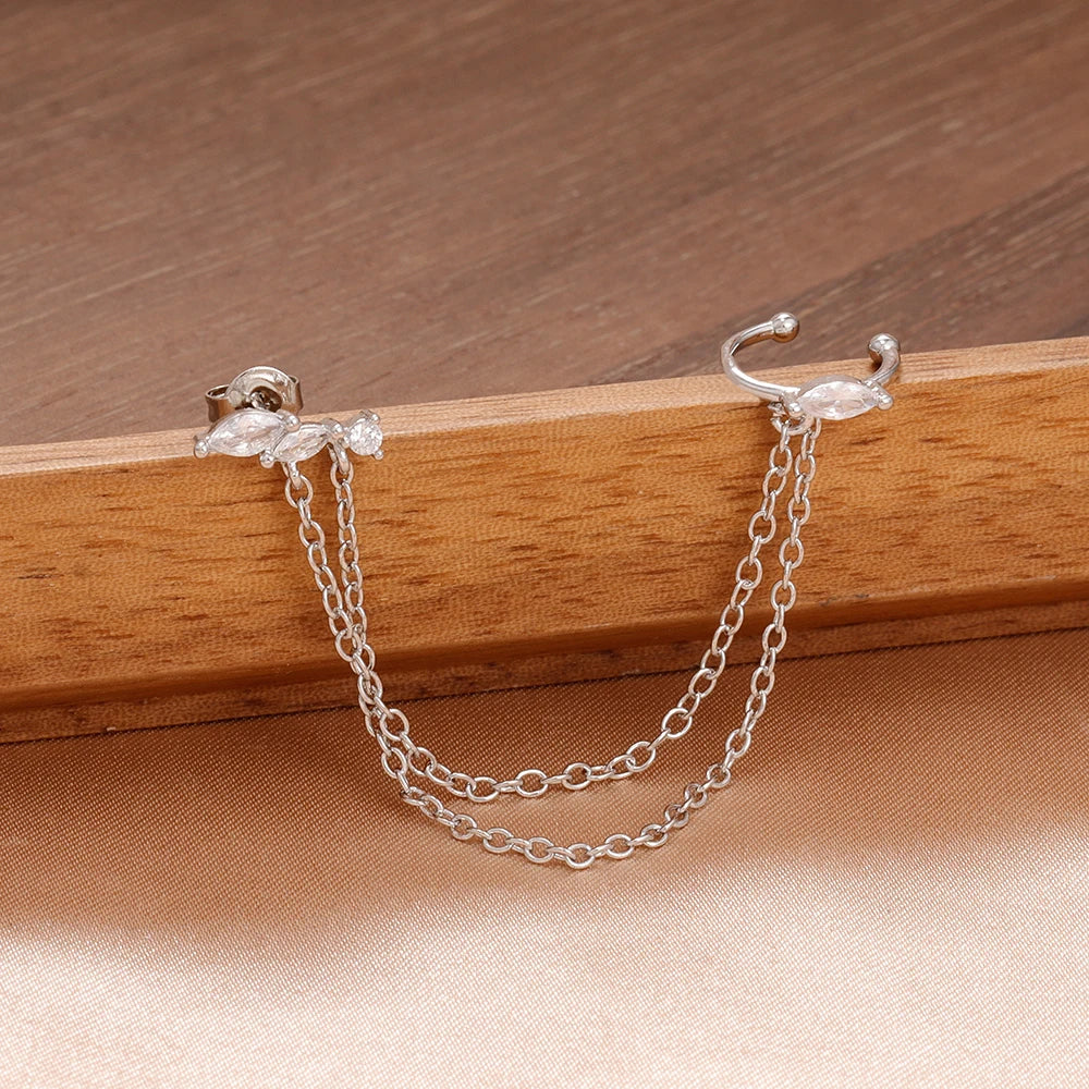 Boucles d'oreilles à pampilles en acier inoxydable