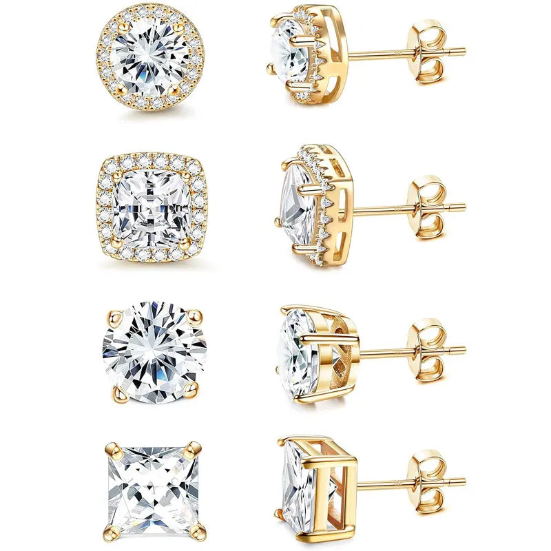 Boucles d'oreilles à tige plaqué or 18 carats