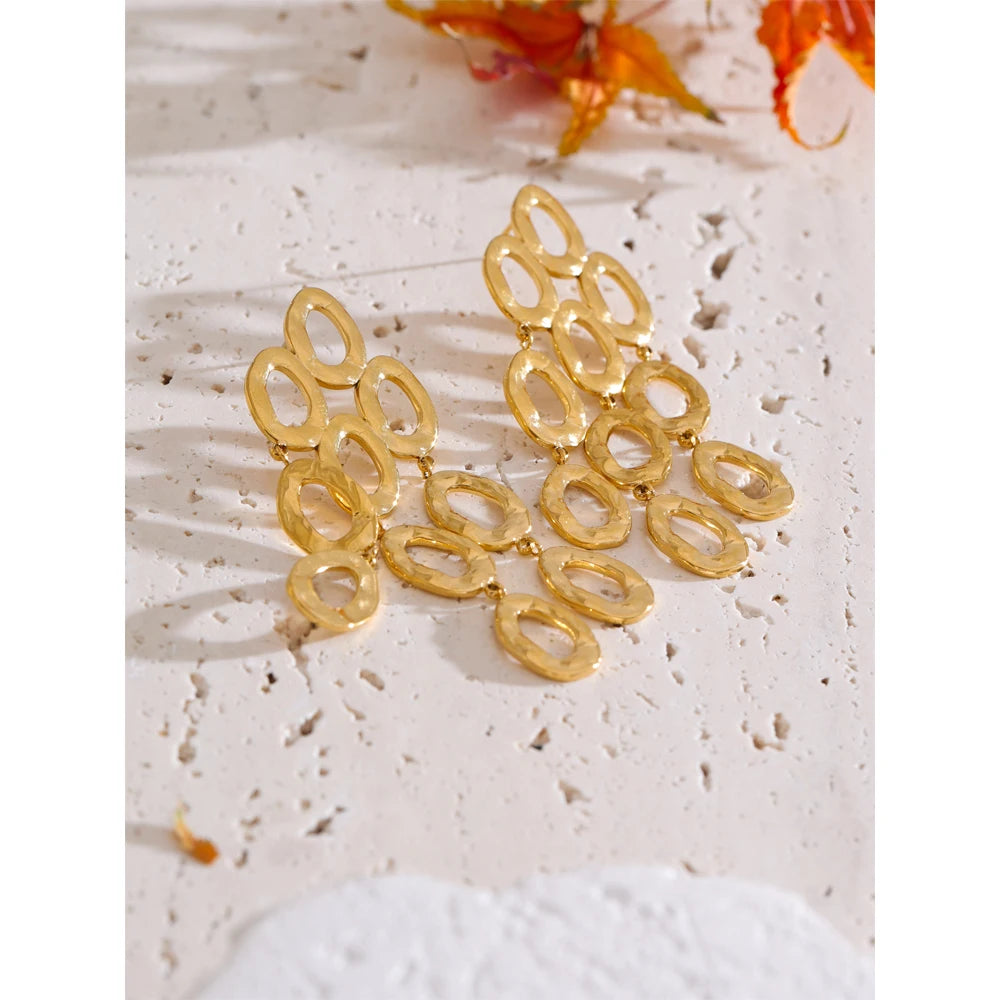 Boucles d'oreilles pendantes en acier inoxydable