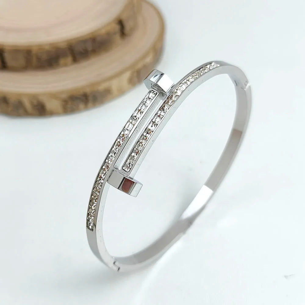 Bracelet en acier inoxydable plaqué or 18 carats