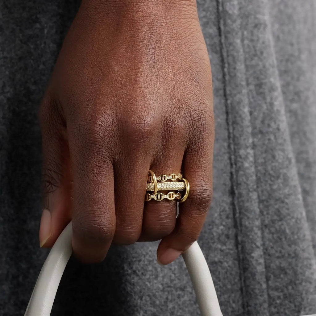 Bague empilable Plaqué or 14 carats