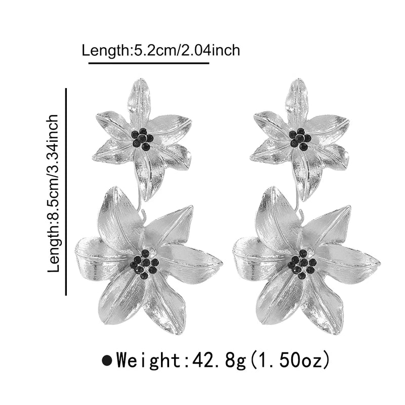 Boucles d'oreilles Vintage en métal feuille