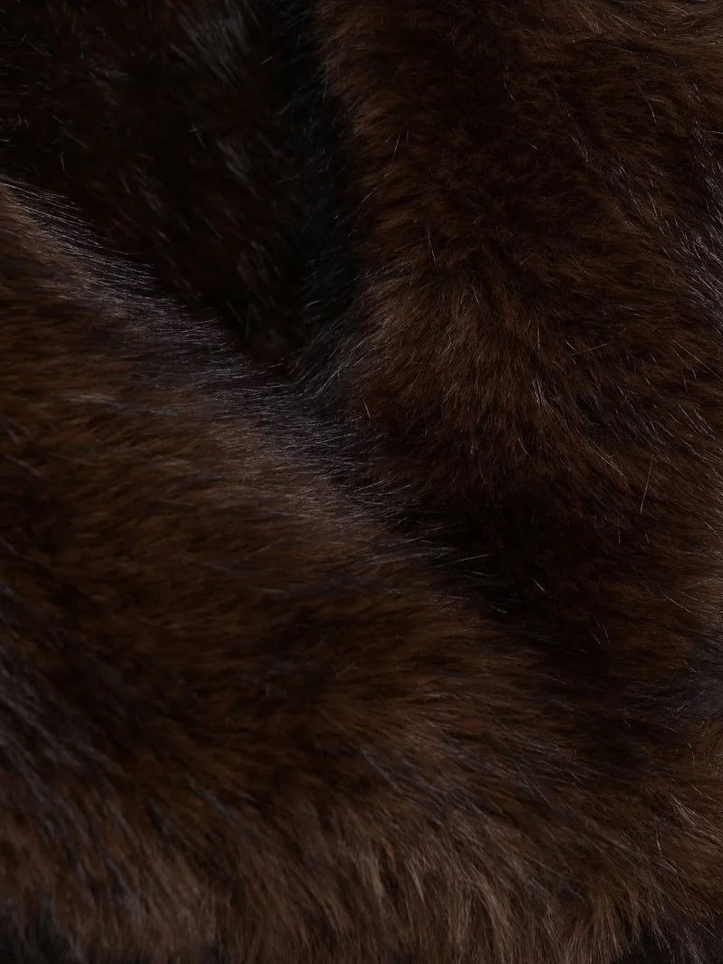 Veste vintage revers fausse fourrure