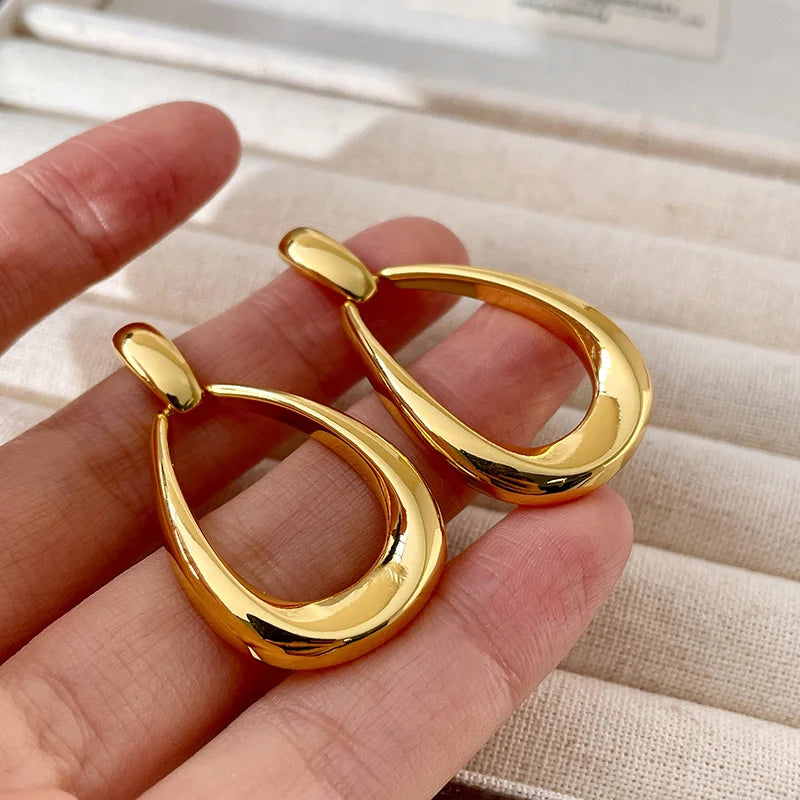 Boucles d'oreilles gouttelettes en acier inoxydable