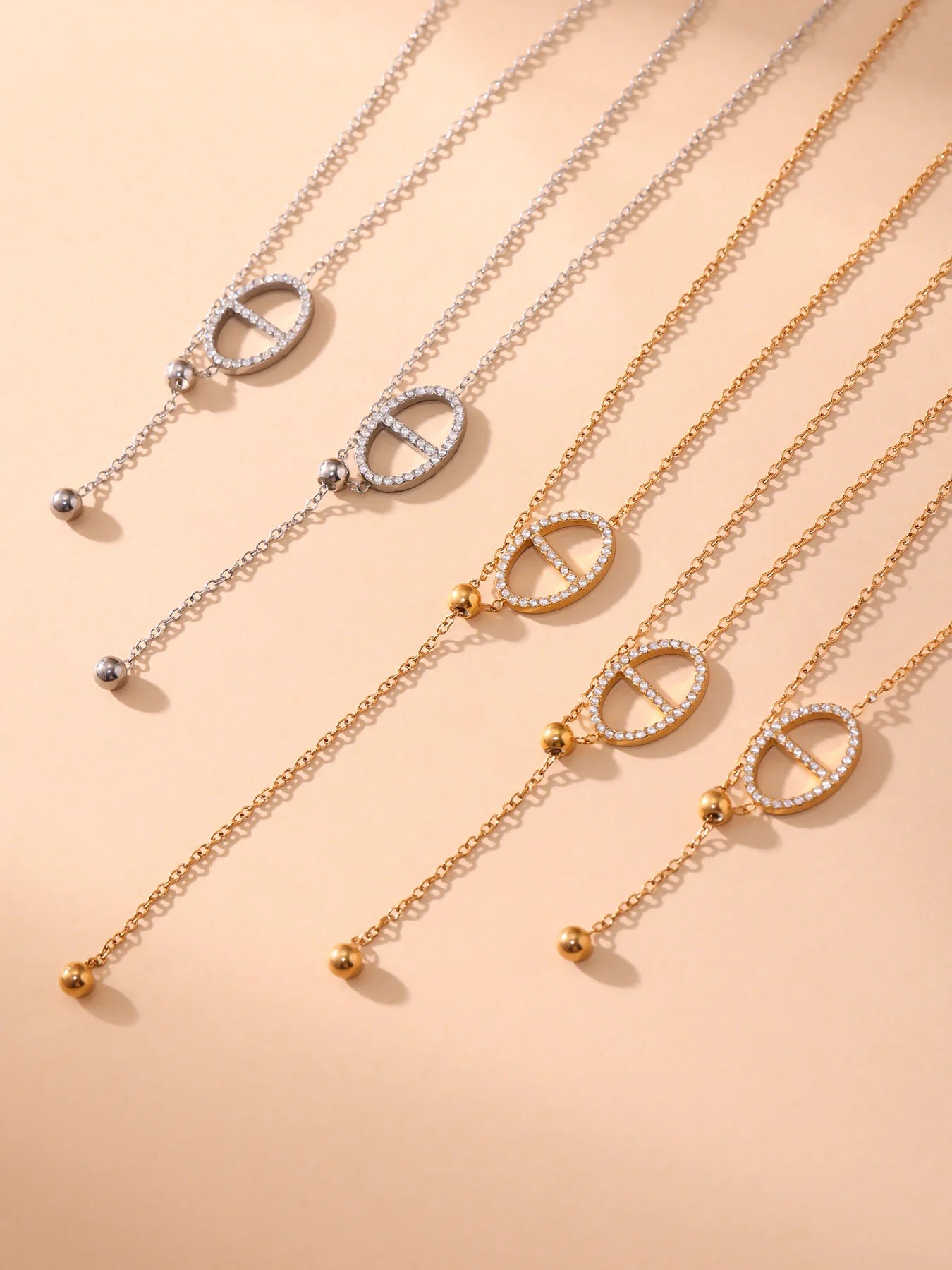 Grande chaîne extractible en acier inoxydable plaqué or