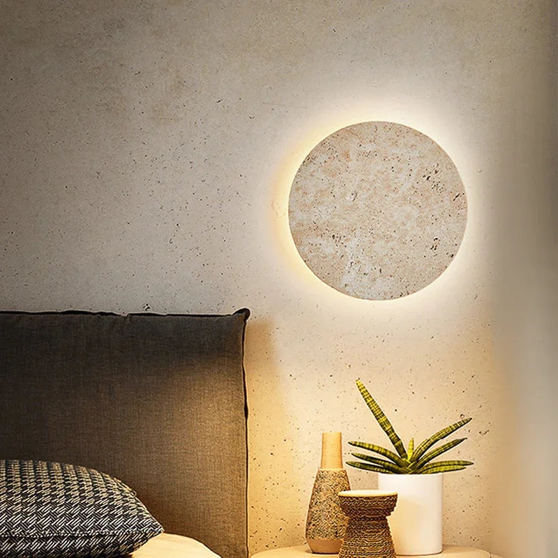 Applique Led en pierre de grotte jaune naturelle