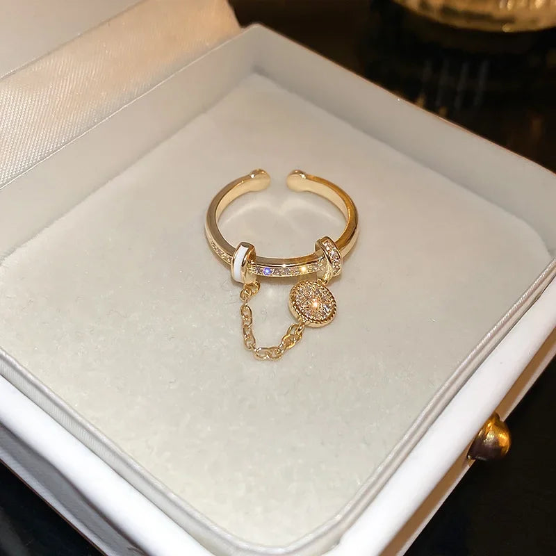 Bagues ouvertes en acier inoxydable avec chaine