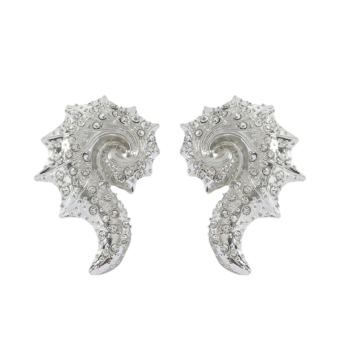 Boucles d'oreilles en forme de coquille de conque plaqué or