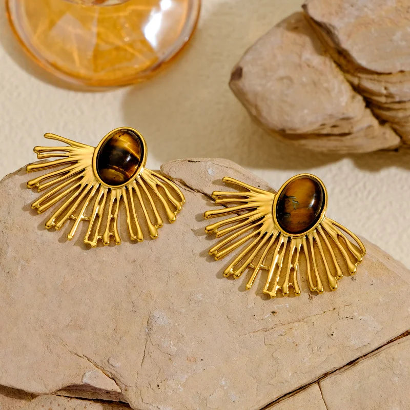 Boucles 14 carats plaqué or acier inoxydable