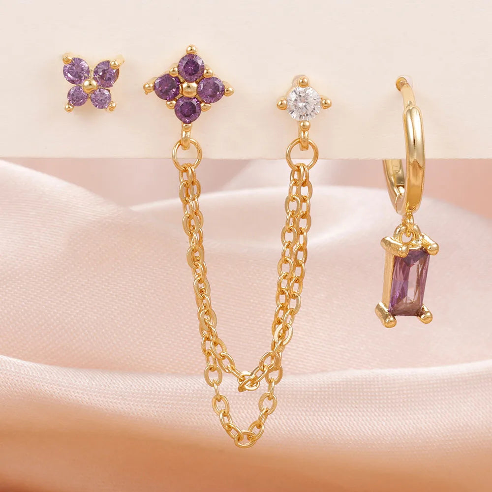 Ensemble de boucles d'oreilles en acier inoxydable