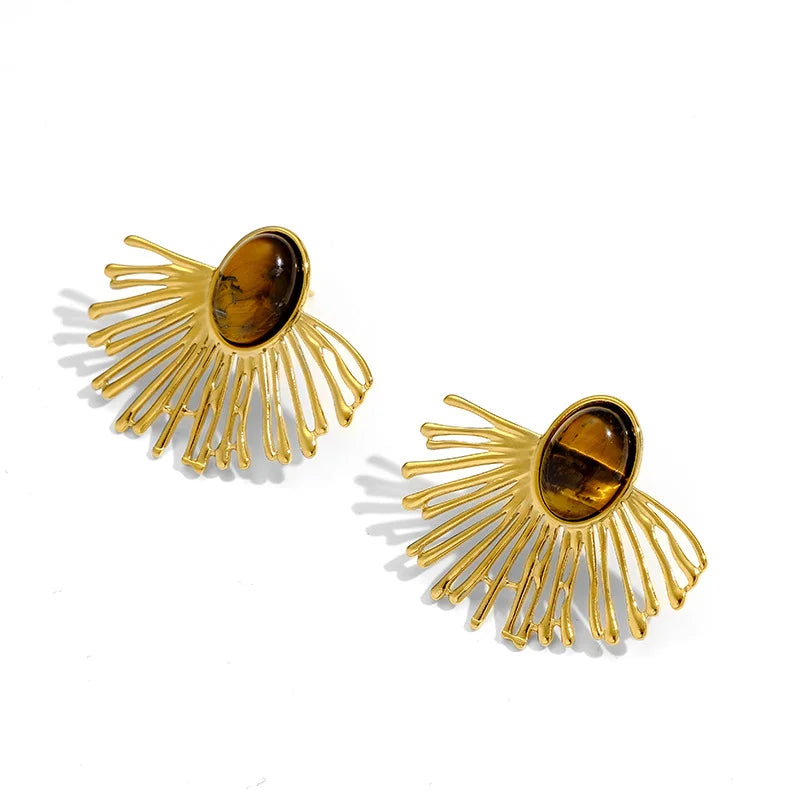 Boucles 14 carats plaqué or acier inoxydable