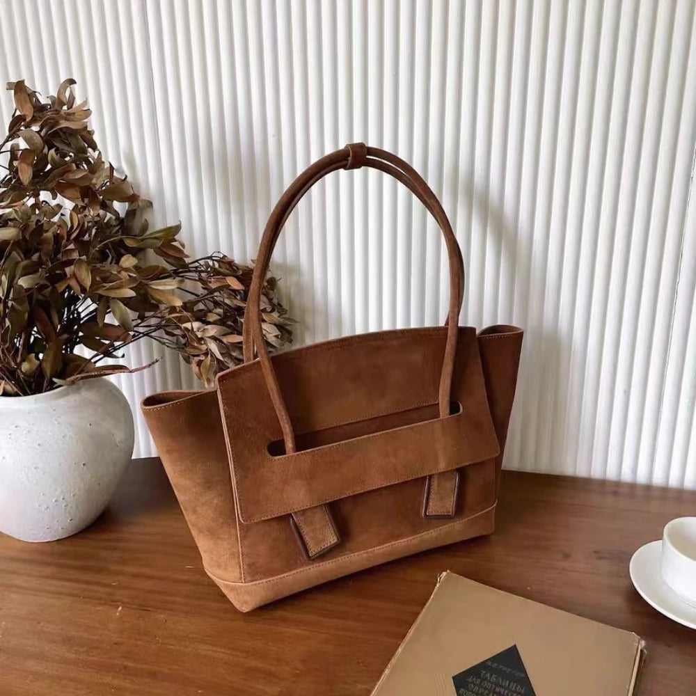 Sac trapèze fourre-tout daim