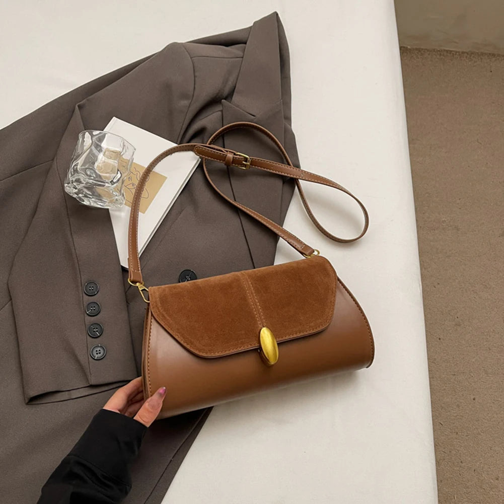 Sac à bandoulière en PU, sac à bandoulière élégant, sangle réglable, petit fourre-tout Vintage, sac de transport tendance, sac Hobo ample