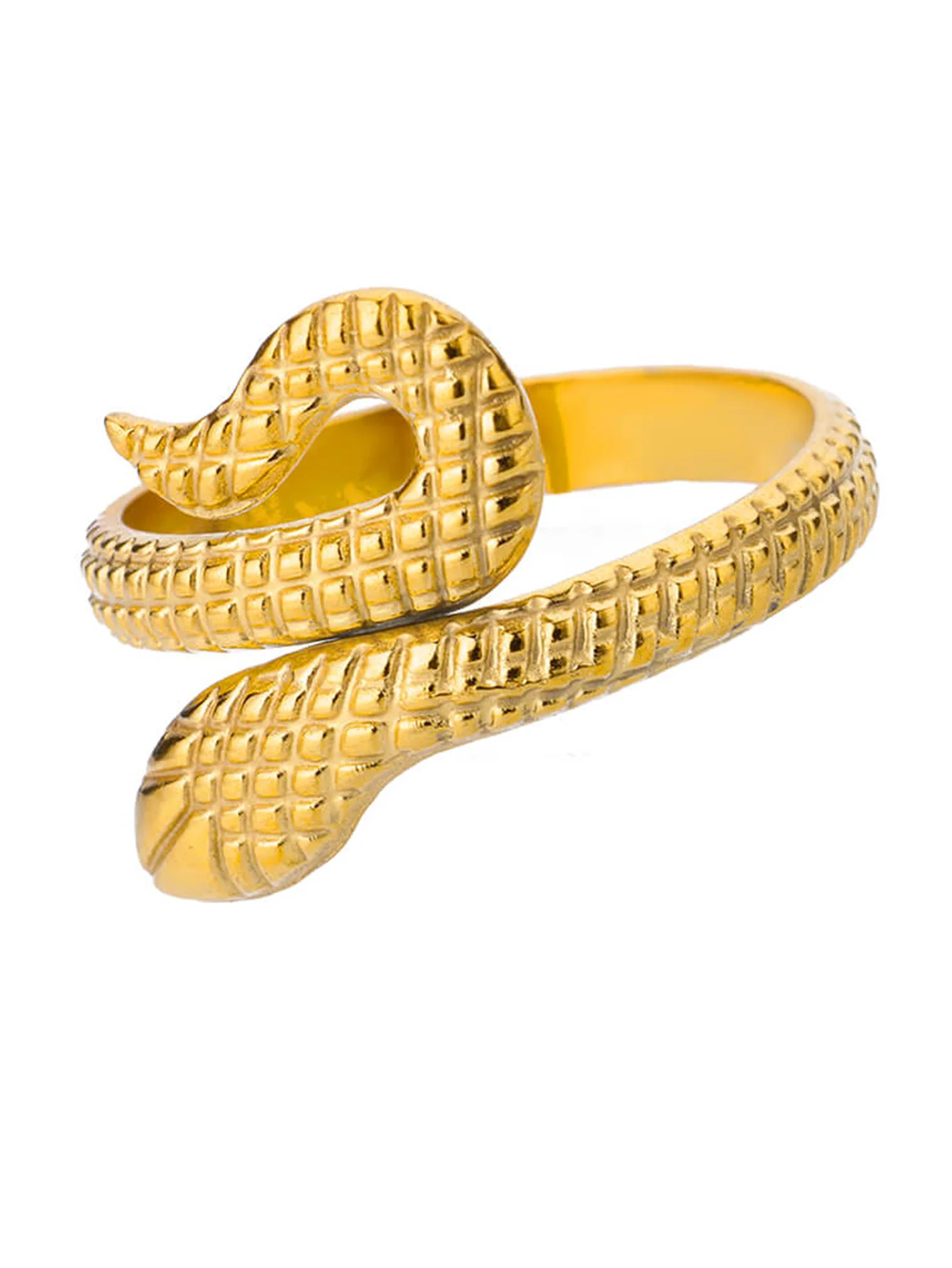 Bagues serpent en acier inoxydable plaqué or