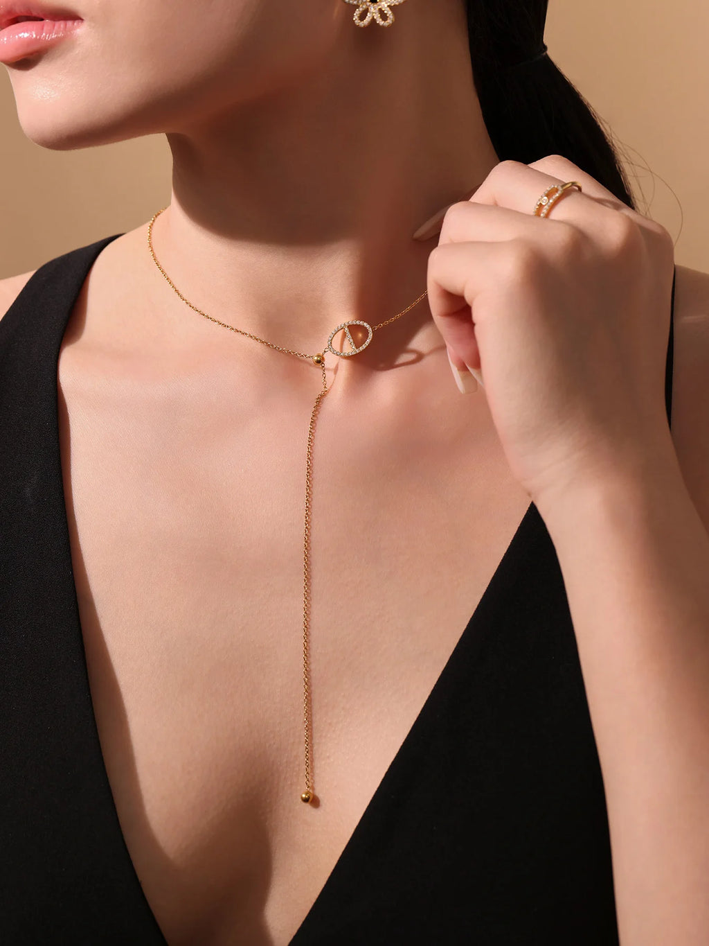 Grande chaîne extractible en acier inoxydable plaqué or