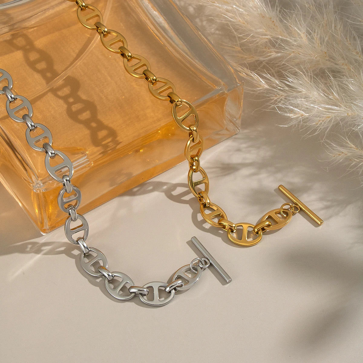 Bracelet à chaîne épaisse plaqué or 18 carats