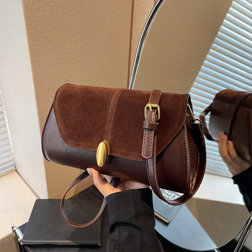 Sac à bandoulière en PU, sac à bandoulière élégant, sangle réglable, petit fourre-tout Vintage, sac de transport tendance, sac Hobo ample