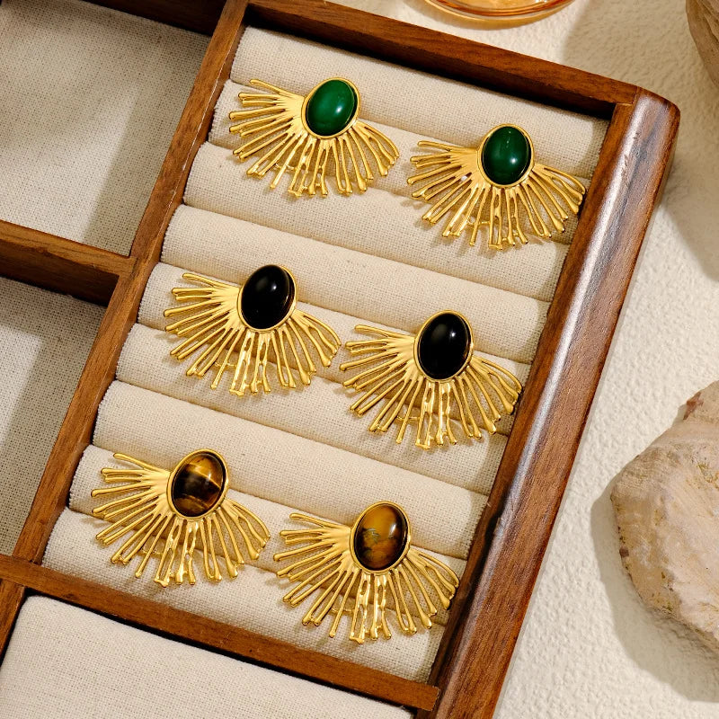 Boucles 14 carats plaqué or acier inoxydable