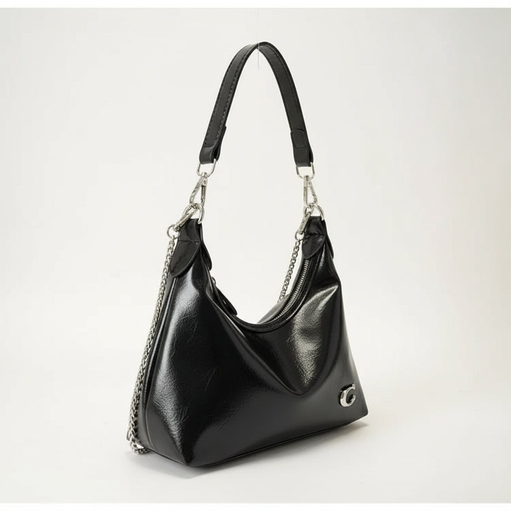 Sac à bandoulière en cuir verni