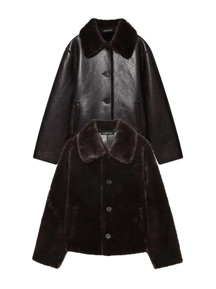 Veste en faux cuir Double face