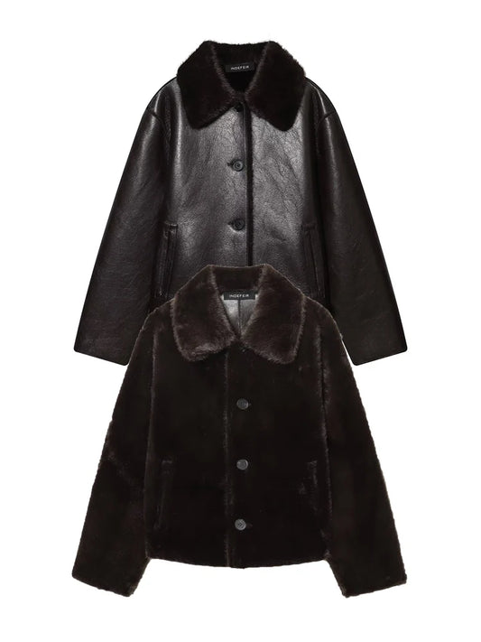 Veste en faux cuir Double face