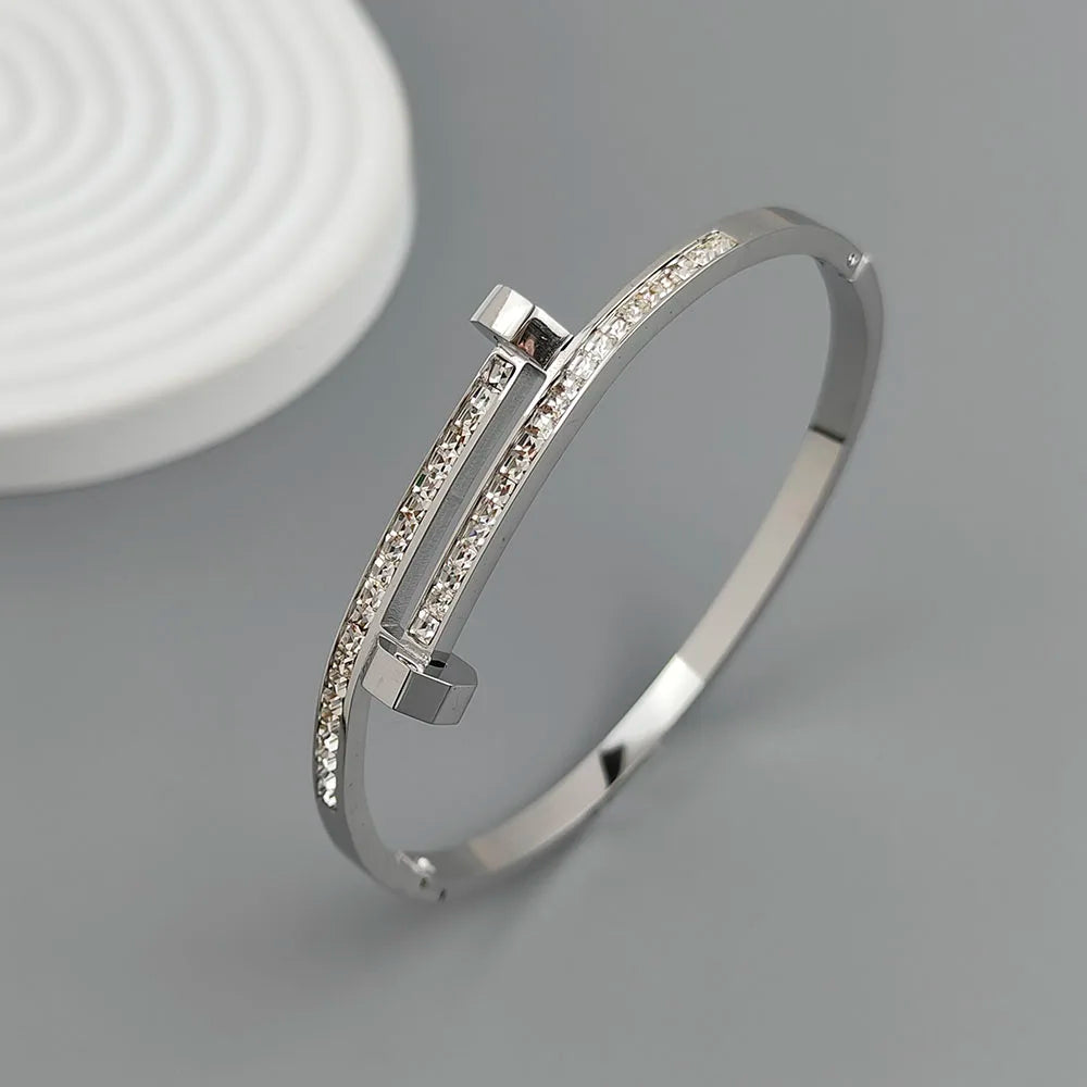 Bracelet en acier inoxydable plaqué or 18 carats