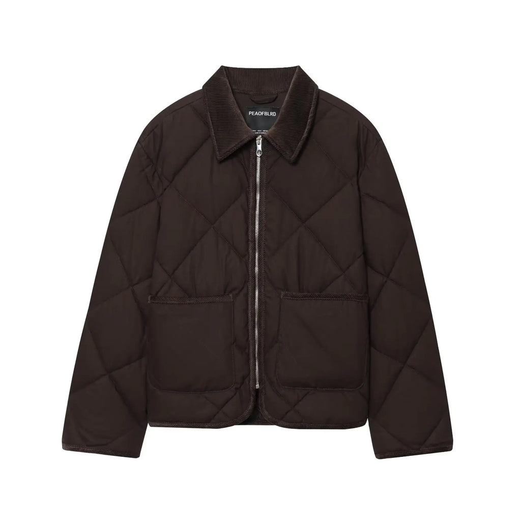 Veste à poche ample diamant grille