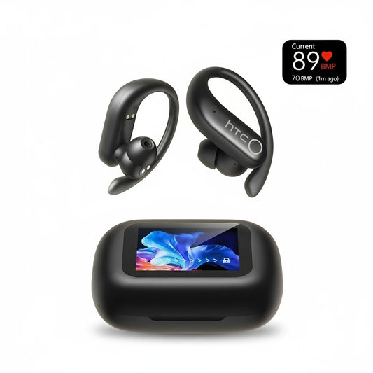 Ecouteurs réduction du bruit sport casque sans fil AI traducteur moniteur de fréquence cardiaque