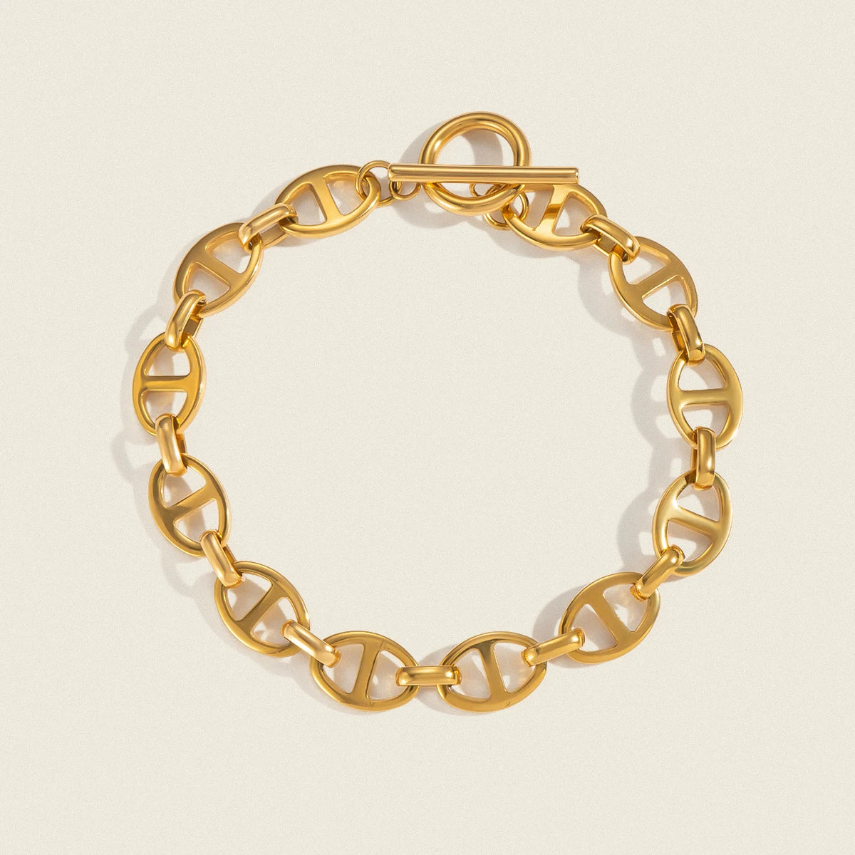 Bracelet à chaîne épaisse plaqué or 18 carats