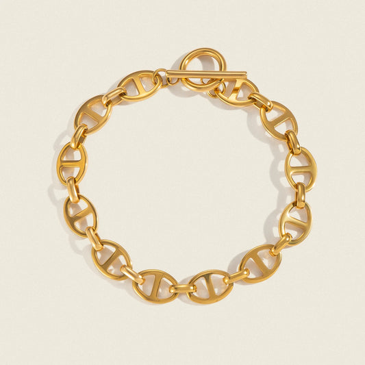 Bracelet à chaîne épaisse plaqué or 18 carats