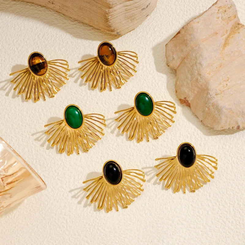 Boucles 14 carats plaqué or acier inoxydable