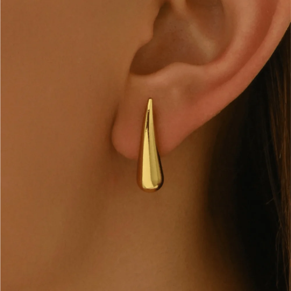 Boucles d'oreilles goutte d'eau en acier inoxydable