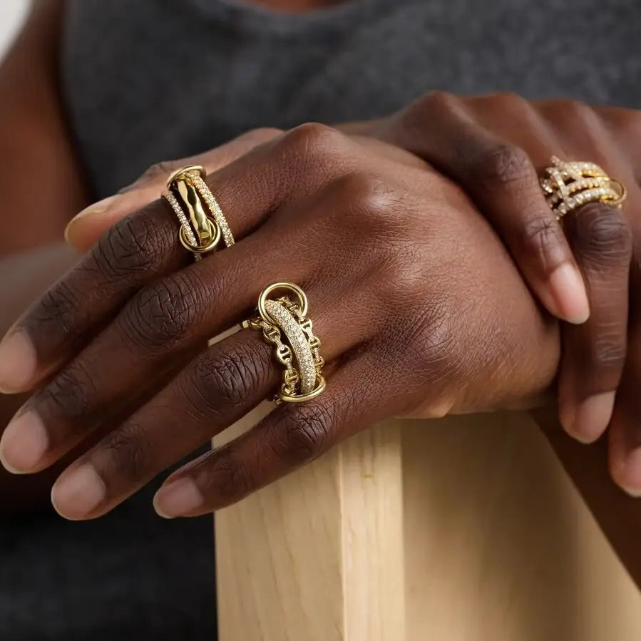 Bague empilable Plaqué or 14 carats