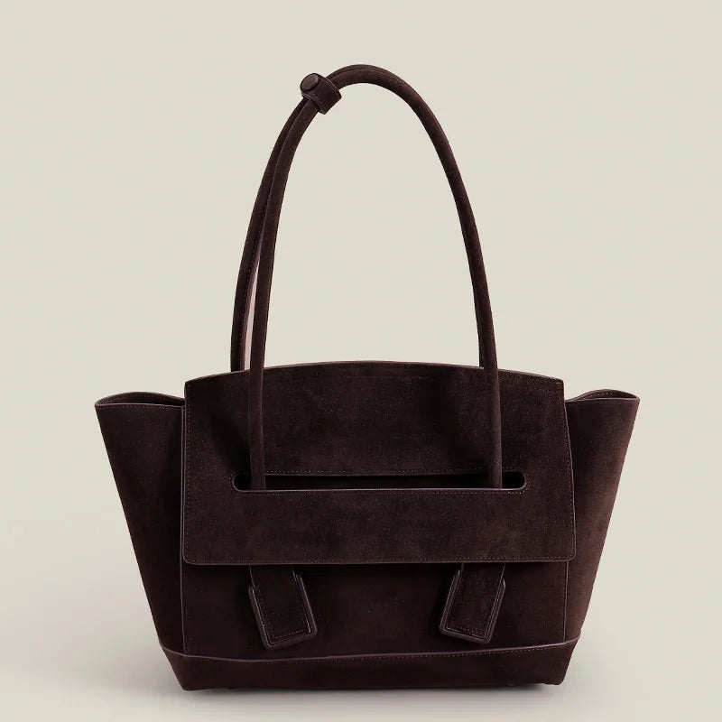 trapezförmige Wildledertasche