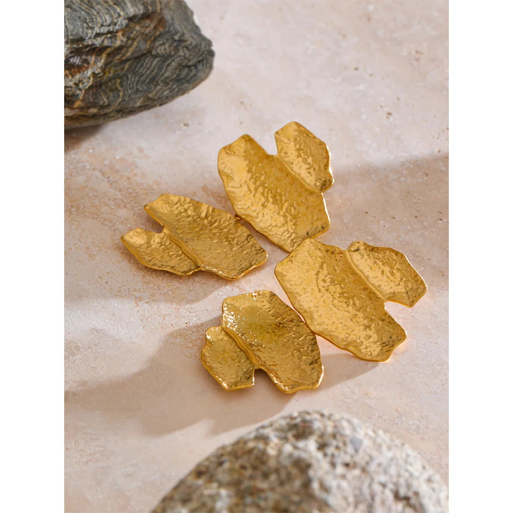 Grandes boucles d'oreilles plaqué or 18 carats