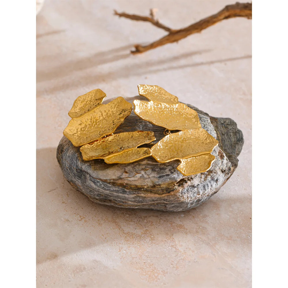 Grandes boucles d'oreilles plaqué or 18 carats