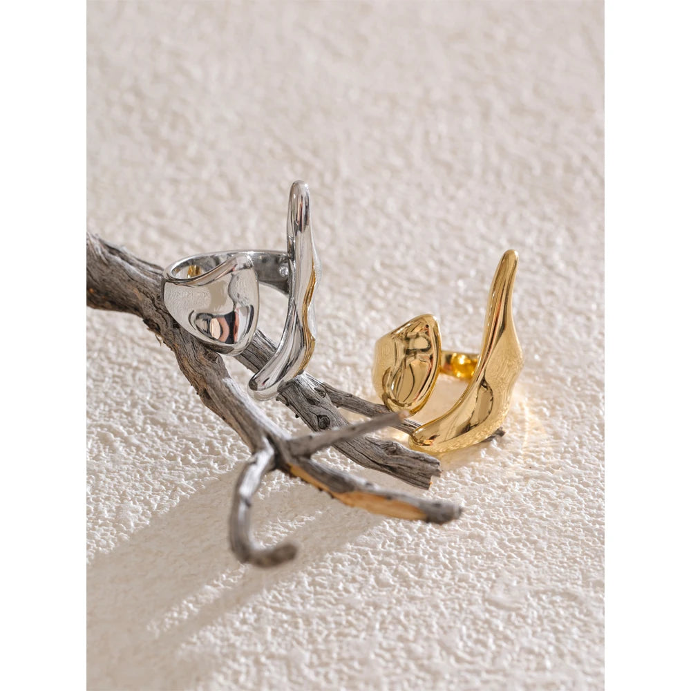 Bague en acier inoxydable métal géométrique réglable